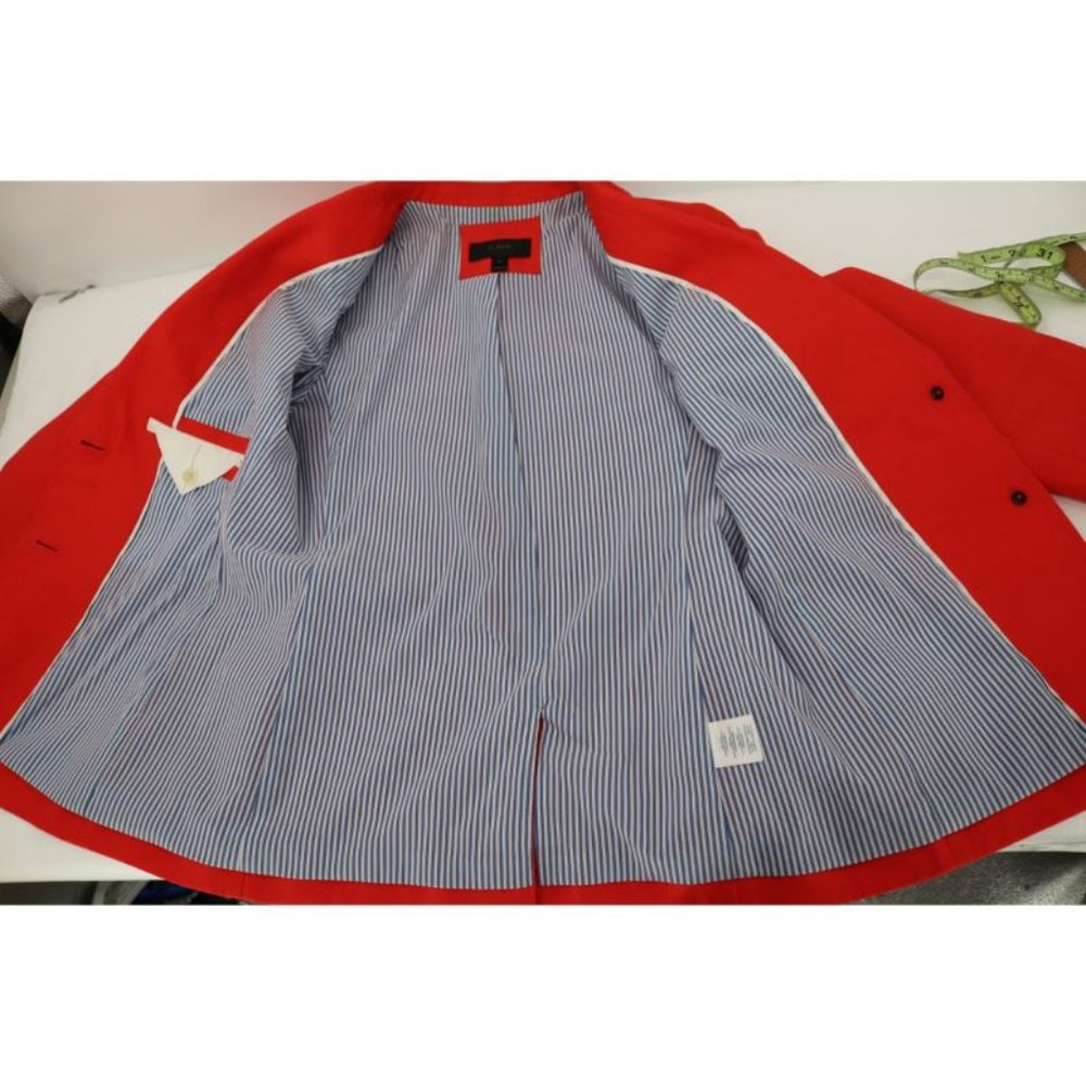 J.CREW blazer Women Size 4 Rhodes Linen Fiery Sunset Gold Buttons jacket - Picture 8 of 15
